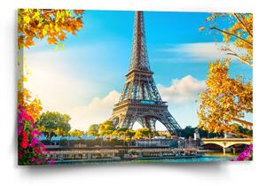 Sablio Obraz Paříž Eifellova věž Flowers - 120x80 cm