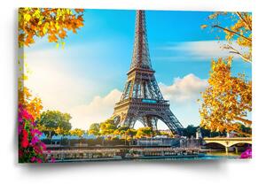 Sablio Obraz Paříž Eifellova věž Flowers - 60x40 cm