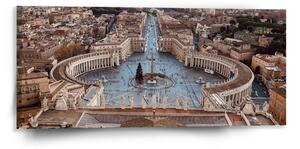 Sablio Obraz Řím Vatikán Svatopetrské náměstí - 110x50 cm