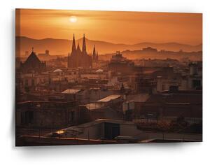 Sablio Obraz Barcelona Night Skyline - 90x60 cm