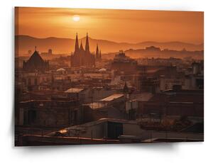 Sablio Obraz Barcelona Night Skyline - 150x110 cm