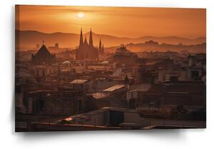 Sablio Obraz Barcelona Night Skyline - 60x40 cm