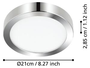 LED stropní svítidlo Fueva 5 IP44 3000K chrom Ø21cm