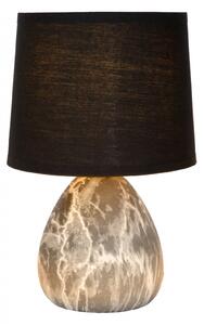 Lucide 47508/81/30 stolní lampička Marmo 1x40W | E14 - černá, keramika, vypínač na kabelu