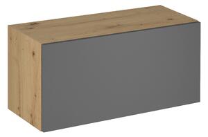 KONDELA Horní skříňka, dub artisan/šedý mat, LANGEN G80K