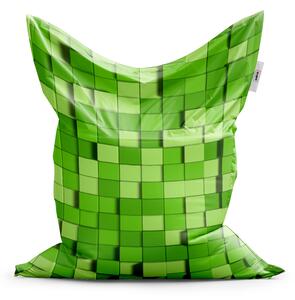 Sablio Sedací vak Classic Green Blocks 3D - 150x100 cm