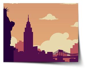 Sablio Plakát New York Socha svobody Art - 60x40 cm