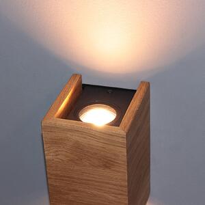 LED nástěnné světlo Shine-Wood dub 2xGU10 10x18cm