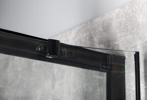 Gelco, SIGMA SIMPLY BLACK čtvrtkruhová sprchová zástěna 800x800mm, R550, čiré sklo, GS5580B