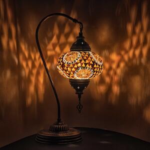 Krásy Orientu Orientální skleněná mozaiková stolní lampa Enise - Swan - ø skla 16 cm