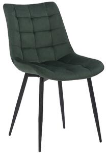 Jídelní židle Tilde ~ samet, kovové nohy černé Barva Zelená