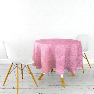 Ervi dekorační sametový ubrus na stůl kulatý/oválný - Rasel růžový