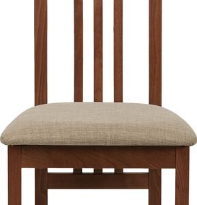 Jídelní židle BC-2482 TR3 masiv buk, barva třešeň, látka béžová, VÝPRODEJ