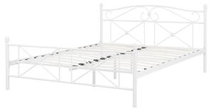 Bílá kovová postel s rámem 160 x 200 cm RODEZ