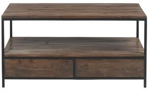 Hnědý dřevěný konferenční stolek J-line Conrad 120 x 50 cm
