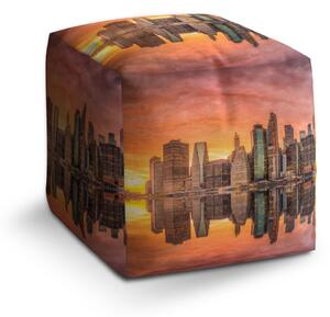 Sablio Taburet Cube New York Západ slunce: 40x40x40 cm