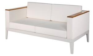 Barlow Tyrie 2-místné sofa Aura, Barlow Tyrie, 178x90x88 cm, rám hliník barva arctic white, výplet textilen bílá (pearl), venkovní látka Sunbrella water-repellent barva dle vzorníku