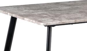 Jídelní stůl MDT-2100 BET 150x80 cm, dezén beton, kov černý mat