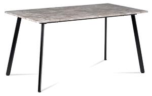 Jídelní stůl 150x80x76 cm, MDF dekor beton, černý matný lak
