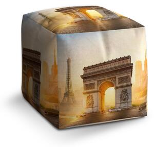 Sablio Taburet Cube Paříž Vítězný oblouk: 40x40x40 cm
