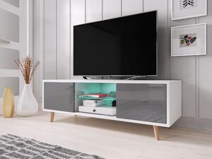 TV stolek/skříňka Santos 1 (šedý lesk + bílá matná). 780490