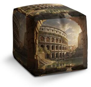 Sablio Taburet Cube Řím Koloseum Art: 40x40x40 cm