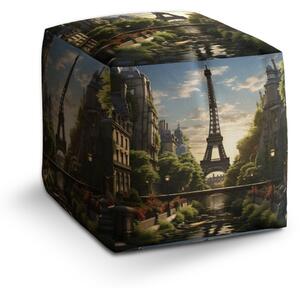Sablio Taburet Cube Paříž Eifellova věž Art: 40x40x40 cm