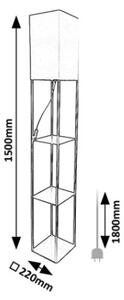 Brilagi - Stojací lampa s poličkami GRADUS 1xE27/40W/230V 150 cm šedá/béžová