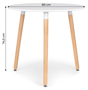ModernHOME Moderní dřevěný stůl do kuchyně obývacího pokoje, 80 cm