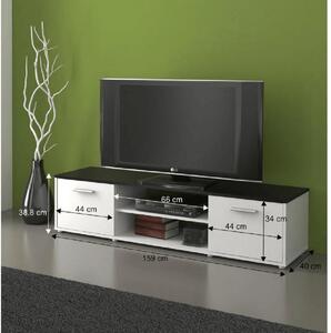TEMPO TV stolek, bílá / černá, ZUNO NEW 01