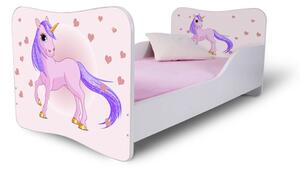 Dětská postel JEDNOROŽEC růžový 160x80 cm