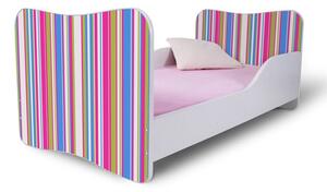 Dětská postel RŮŽOVÉ PROUŽKY 160x80 cm + matrace ZDARMA