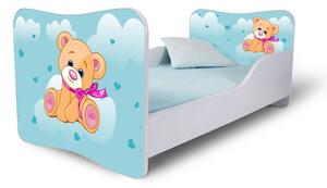 Dětská postel MEDVÍDEK modrý 180x80 cm + matrace ZDARMA