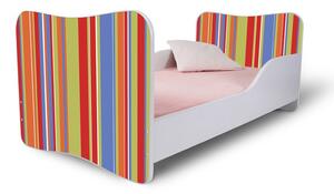 Dětská postel ORANŽOVÉ PROUŽKY 160x80 cm + matrace ZDARMA