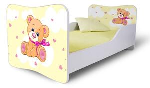 Dětská postel MEDVÍDEK žlutý 180x80 cm + matrace ZDARMA