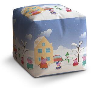 Sablio Taburet Cube Prasátko Pepina Zima: 40x40x40 cm