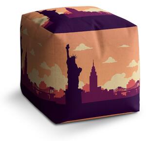 Sablio Taburet Cube New York Socha svobody Art: 40x40x40 cm