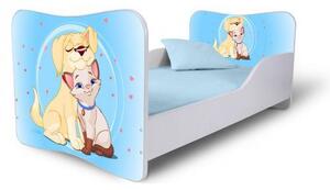 Dětská postel PEJSEK S KOČIČKOU 140x70 cm + matrace ZDARMA