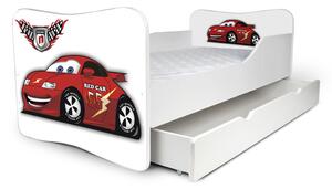 Dětská postel se šuplíkem RED CAR 180x80 cm + matrace ZDARMA