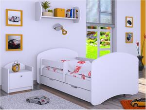 Dětská postel se šuplíkem 180x90cm BEZ MOTIVU - bílá