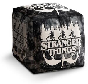 Sablio Taburet Cube Stranger Things White: 40x40x40 cm