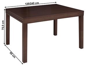 Jídelní stůl, rozkládací, wenge, 120-240x90 cm, FARO