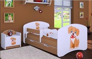 Dětská postel se šuplíkem 160x80cm PEJSEK - buk