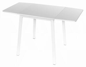 TEMPO Jídelní stůl, MDF foliovaná / kov, bílá, 60-120x60 cm, MAURO