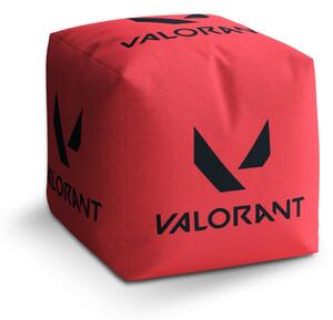 Sablio Taburet Cube VALORANT Red: 40x40x40 cm