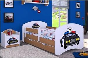 Dětská postel se šuplíkem 160x80cm POLICIE - buk