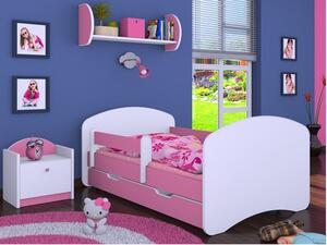 Dětská postel se šuplíkem 180x90cm BEZ MOTÍVU - růžová