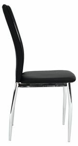 Židle, černá / bílá ekokůže + chrom nohy, SIGNA