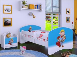 Dětská postel bez šuplíku 160x80cm BOŘEK STAVITEL - bílá