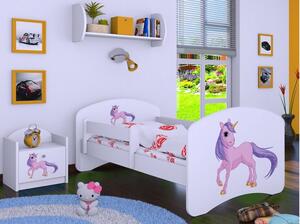 Dětská postel bez šuplíku 180x90cm JEDNOROŽEC - bílá